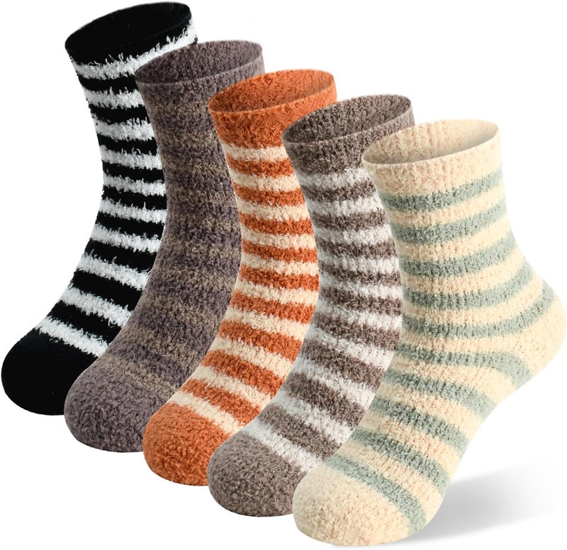 Lisacool 5 Pairs Womens Wool Socks - Winter Warm Socks - Thick Thermal Knit Vintage Cozy Crew Soft Gifts for Women - Image 1